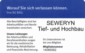 SEWERYN Tief und Hochbau bauberufsgenossenschaft 1